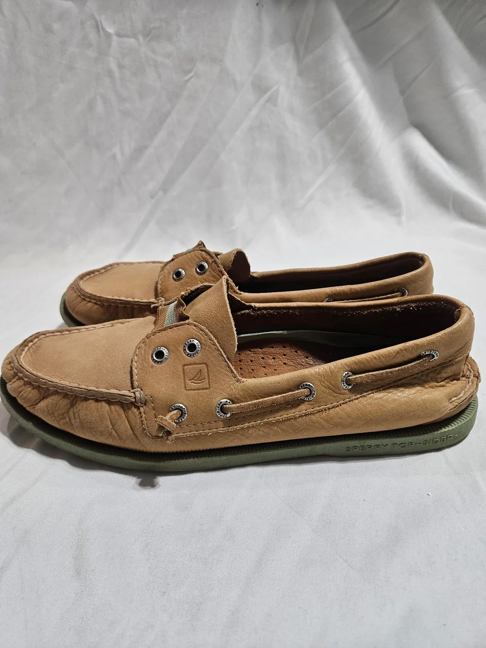 Sperry Men's Tan Leather Slip-On Boat Shoes 11